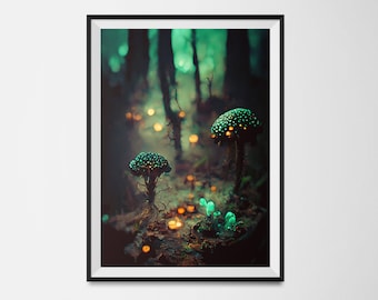 Art des champignons, estampe botanique, art mural, Illustration de champignons, impression de champignons, impression de plantes, art botanique, impression d’automne, champignon vintage A3