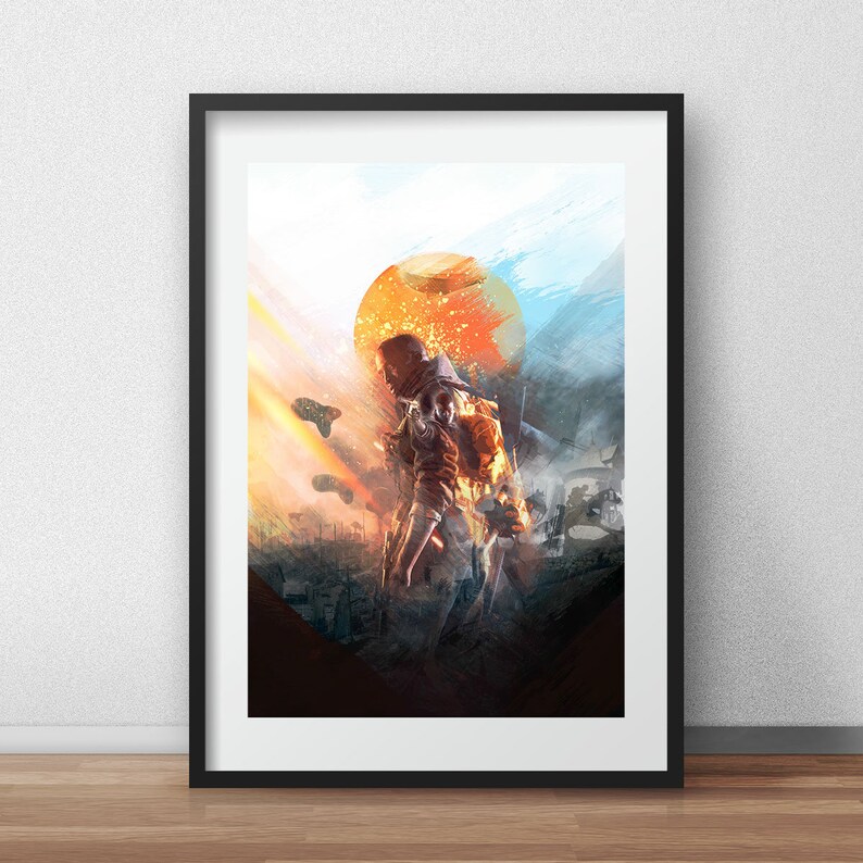 Battlefield gaming poster game room print decor