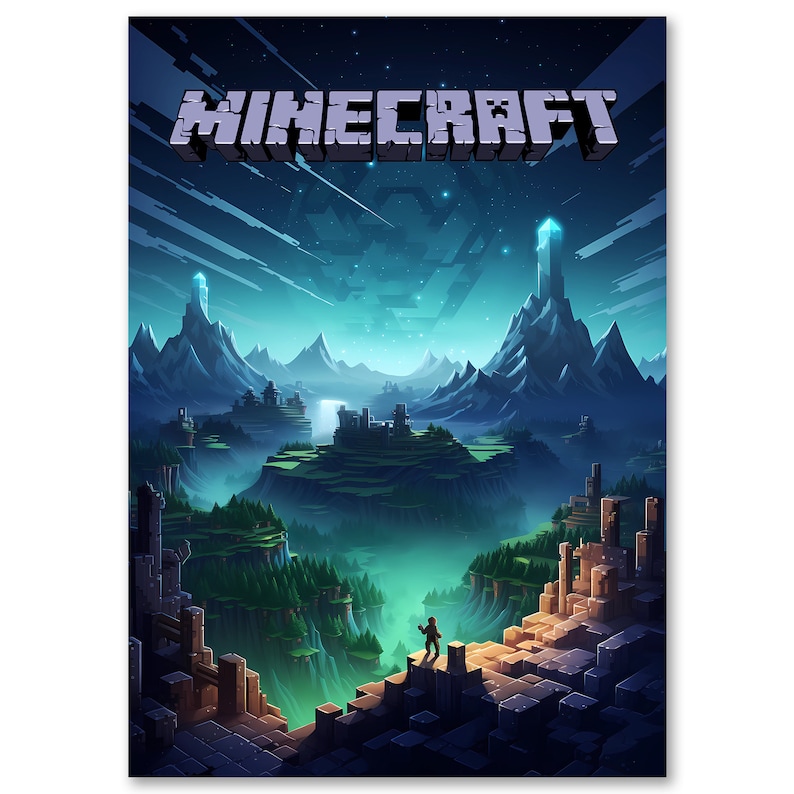 A3 Minecraft Gaming Poster, Gamer Gift HD Print Easy to Frame, Ideal ...