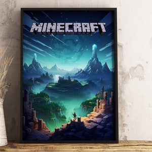 Minecraft, Minecraft artwork and posters, Minecraft fan-made art prints, Minecraft-themed merchandise, Minecraft fan creations, Minecraft-inspired wall decor, Minecraft illustrations, Minecraft designs for your space