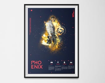 Affiche de jeu – A3 Valorant Poster, Phoenix agent HD Print – Facile à encadrer – Idéal pour la salle de jeux, Man Cave, les amateurs de jeux