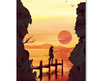 Lara Croft Tomb Raider Gaming Poster Digital Artwork Print Birthday Gift