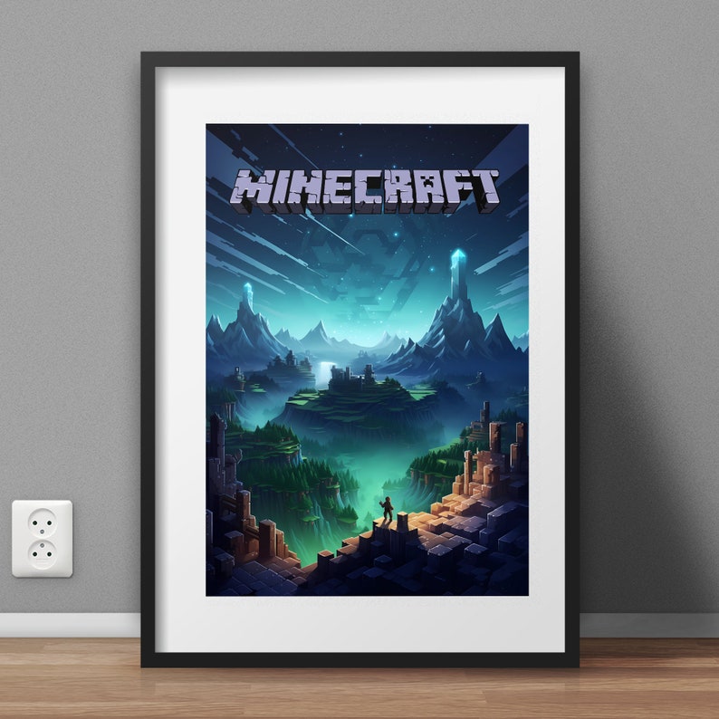 Minecraft, Minecraft artwork and posters, Minecraft fan-made art prints, Minecraft-themed merchandise, Minecraft fan creations, Minecraft-inspired wall decor, Minecraft illustrations, Minecraft designs for your space