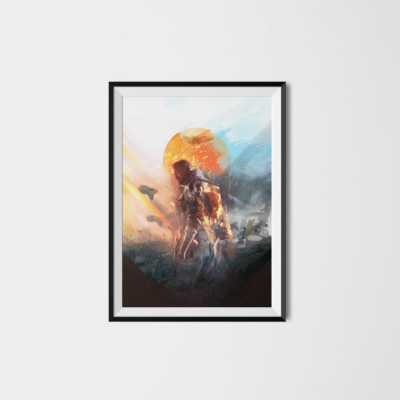 Battlefield gaming poster game room print decor