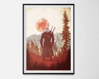 Gaming Poster – Witcher inspired Poster – Premium HD Printing – Easy to Frame – Ideal for Game Room, Man Cave, Gaming Enthusiasts