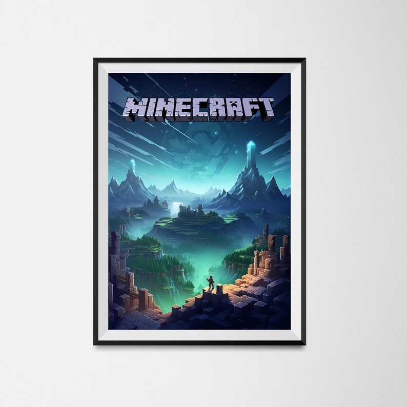 Minecraft, Minecraft artwork and posters, Minecraft fan-made art prints, Minecraft-themed merchandise, Minecraft fan creations, Minecraft-inspired wall decor, Minecraft illustrations, Minecraft designs for your space