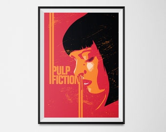 Quentin Tarantino Pulp Fiction Mia Wallace Alternate Movie Poster Digital Artwork Print
