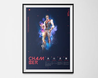 Gaming Poster – A3 Valorant Poster, Chamber agent HD Print – Easy to Frame – Ideal for Game Room, Man Cave, Gaming Enthusiasts