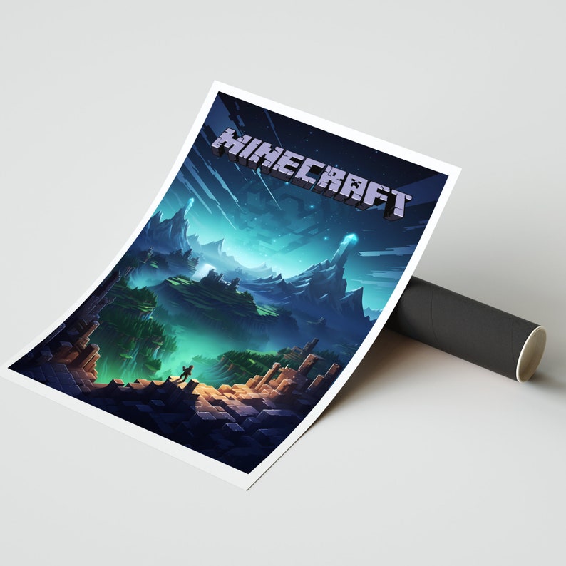 Minecraft, Minecraft artwork and posters, Minecraft fan-made art prints, Minecraft-themed merchandise, Minecraft fan creations, Minecraft-inspired wall decor, Minecraft illustrations, Minecraft designs for your space