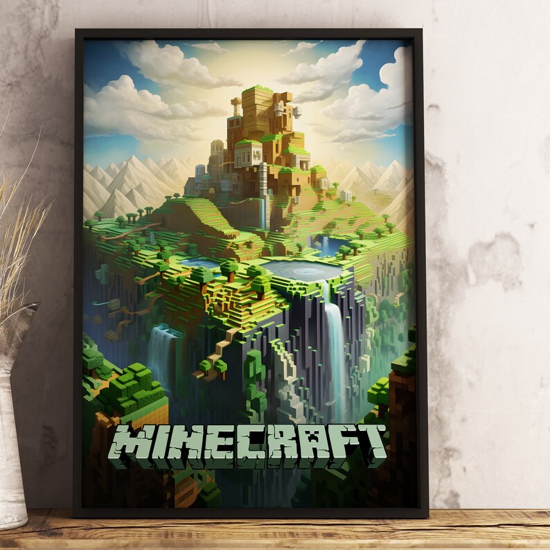 A3 Minecraft Gaming Poster, Gamer Gift HD Print Minecraft, Combo, Video ...