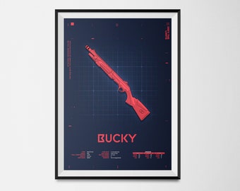 Gaming Poster – A3 Valorant Poster, Bucky gun HD Print – Easy to Frame – Ideal for Game Room, Man Cave, Gaming Enthusiasts Blueprint Gun