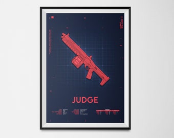 Gaming Poster – A3 Valorant Poster, Judge gun HD Print – Easy to Frame – Ideal for Game Room, Man Cave, Gaming Enthusiasts Blueprint Gun