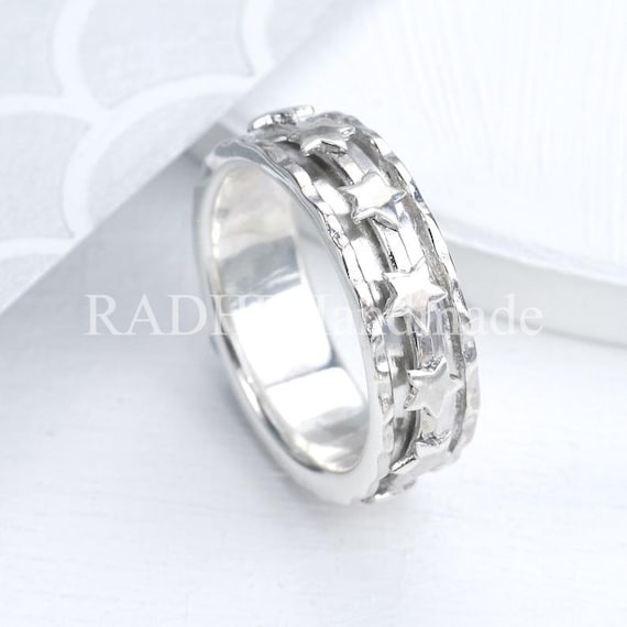 925 Sterling Silver Ring Spinner Ring Meditation Ring Women Handmade Ring sr8