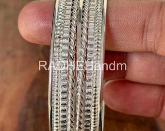 925 Sterling Silver Stacking Bangles - Set of 9 Handcrafted Designer Bangles