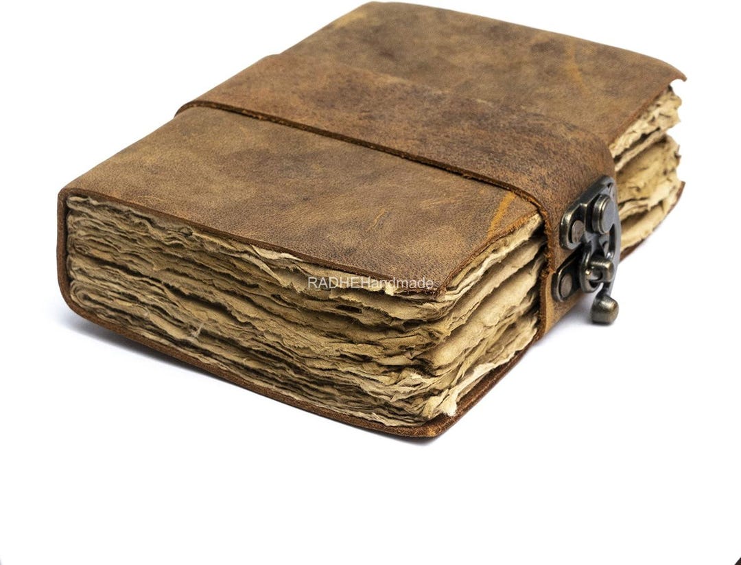 Vintage Leather Journal - Lock Closure Book of Shadows, Journal ...