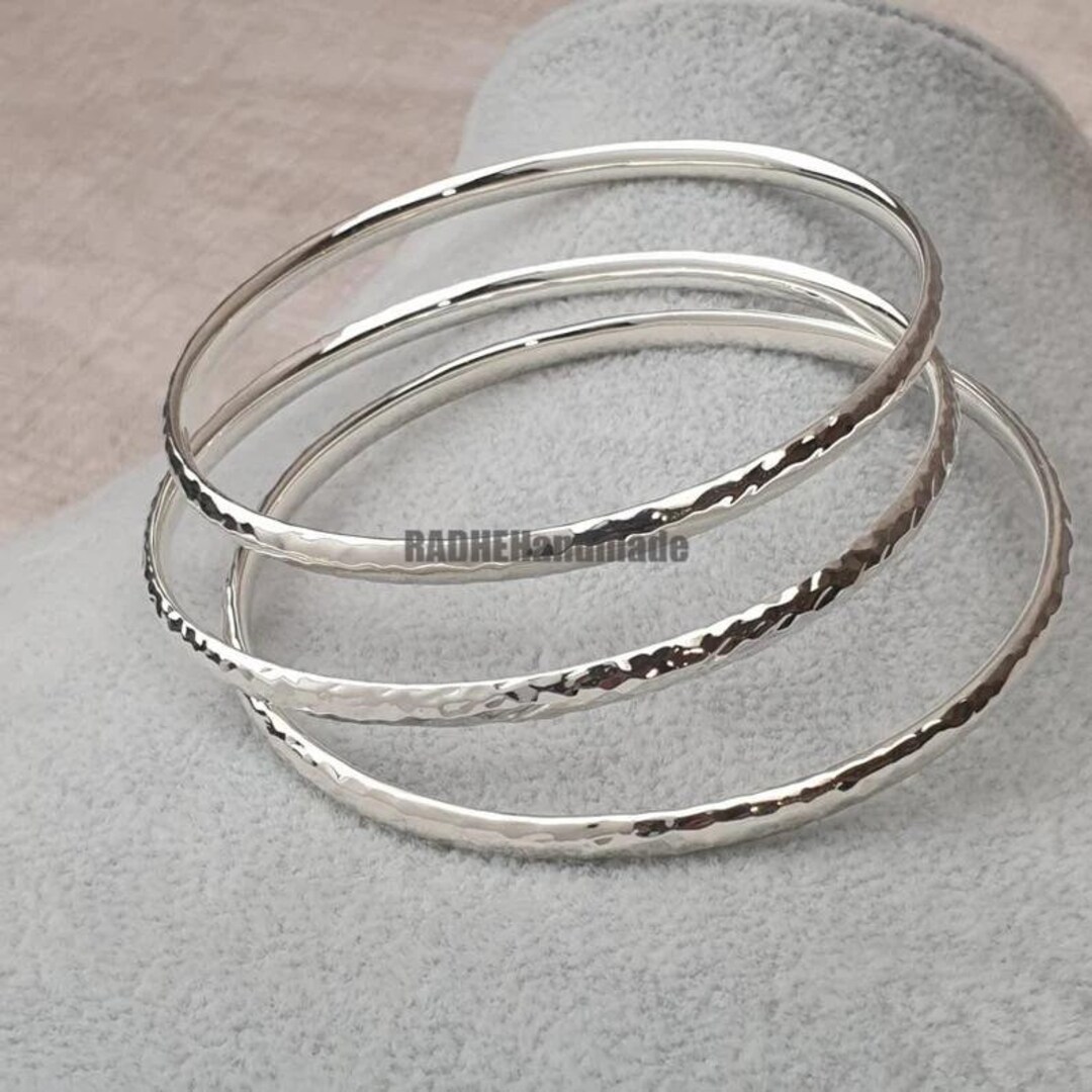 3 Set of Silver Hammered Bangle, 925 Silver Bangle, Sterling Silver Bangle, Handmade Bangle, Silver Bangle for Women. - Etsy 3 Set of Silver Hammered Bangle, 925 Silver Bangle, Sterling Silver Bangle, Handmade Bangle, Silver Bangle for Women. - Etsy