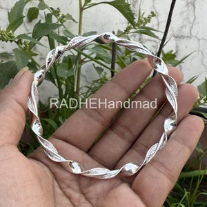 Sterling Silver Twisted Rope Bangle, 1 PCs. Silver Bangle, Silver Bangle, Seminario Bangle, Stacking Boho Silver Bangle, Women&#39;s Bangle.