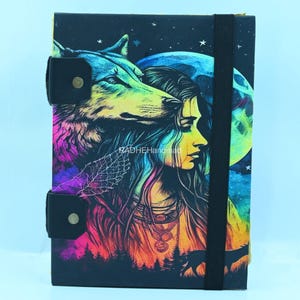 Diario vintage con hermosa cubierta de cartón impresa, con papel desbarbado reciclado hecho a mano, bloc de notas diario para dibujar y regalar cuaderno de bocetos