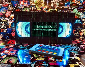 VHS Mejor Horror vhs luz aterradora Película Cartel VHS 70 80 90s Horror Thing Regalo Horror VHS Cintas Vhs Lámpara Retro vhs Lámpara de mesa de luz nocturna