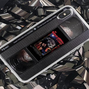 VHS iPhone 15 14 13 17 16 Pro Max Xs Xr X 8 Plus case, Horror movie poster for Samsung S20 case, Halloween Google pixel case Retro VHS case