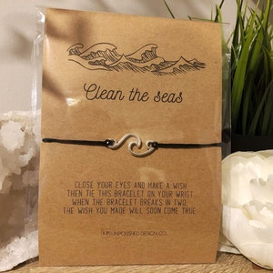 Clean the Seas Cause Bracelet | Clean the Seas | Giving Back | Thank you Gift | Ocean Lover Gift | Party Favor Beach Theme | Environmental