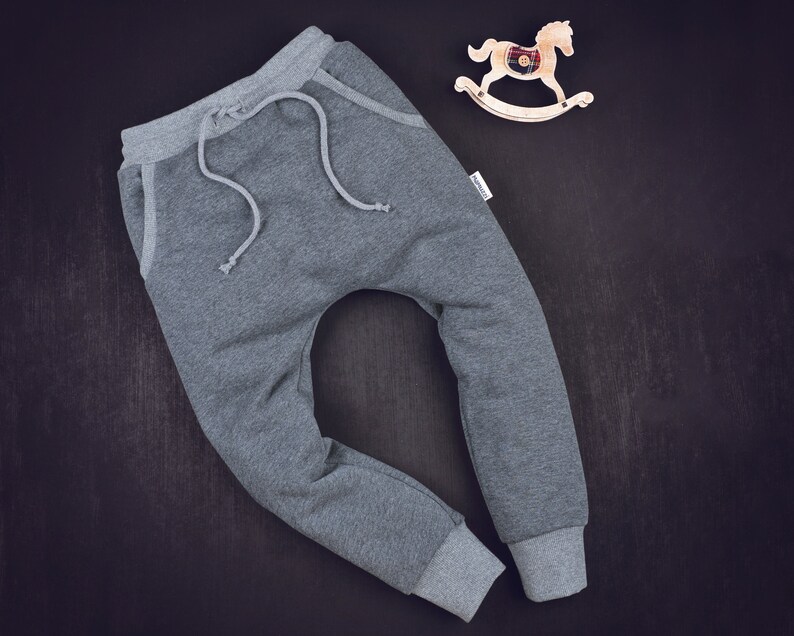 Grey harem pants kids drop crotch pants unisex trousers Etsy