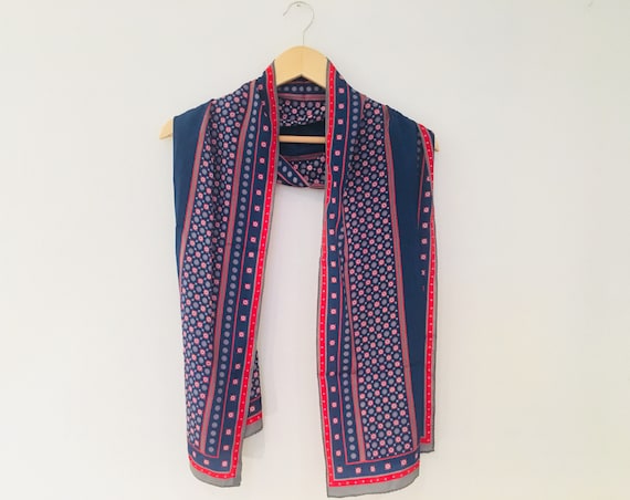 vintage Hattie Carnegie scarf, vintage silk scarf,