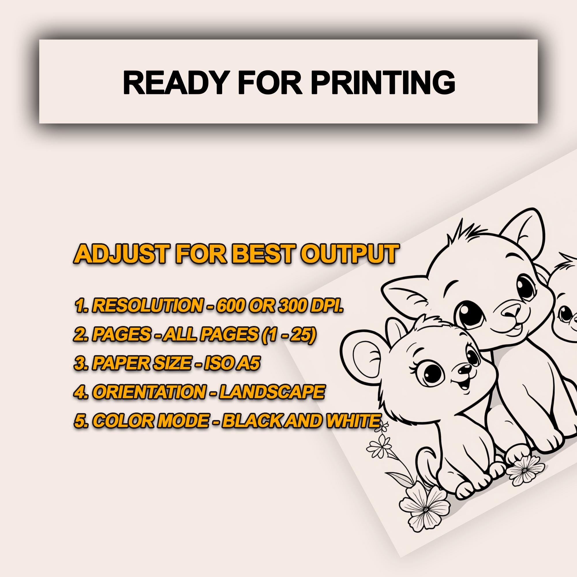 25 Cute Creatures Coloring Pages | Instant Download | Ready to Print