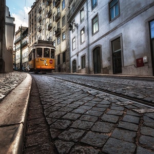 Lisbon Tram 28 | Portugal | yellow | fine art print | tram | Contemporary Art Prints | Living Room Décor | city | wall art | Canvas | Travel