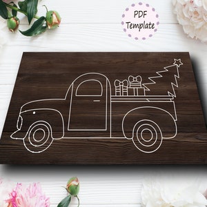 Christmas Tree Truck String Art Etsy
