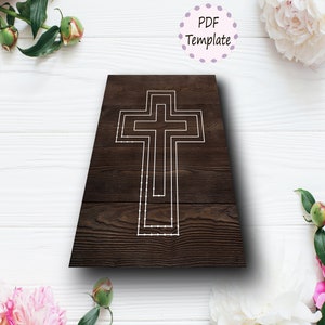 Cross String Art Pattern Printable Template String Art Cross | Etsy