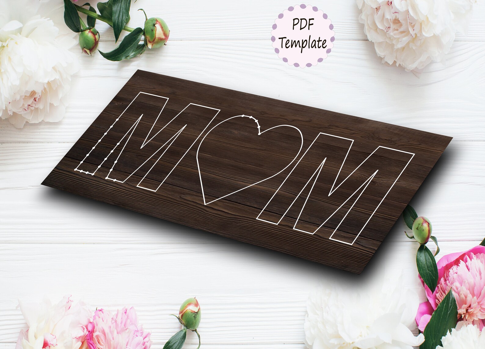 String Art Template MOM Pattern Mum Printable PDF Design DIY | Etsy