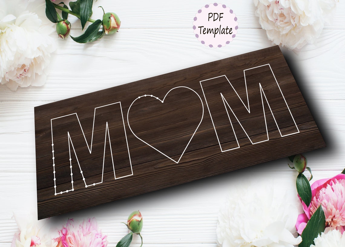 String Art Template MOM Pattern Mum Printable PDF Design DIY | Etsy