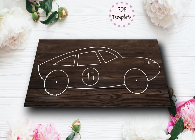 Race Car String Art Template Father's Day Pattern Race | Etsy