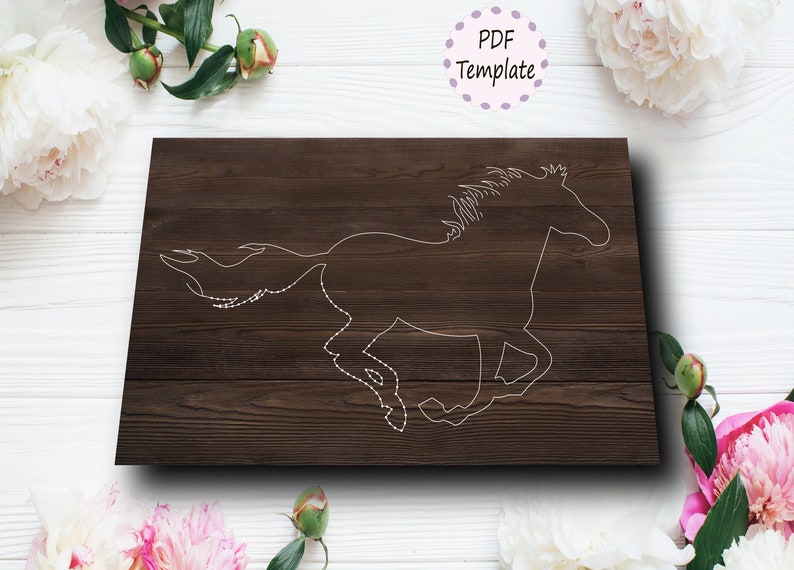 Horse String Art Template Printable