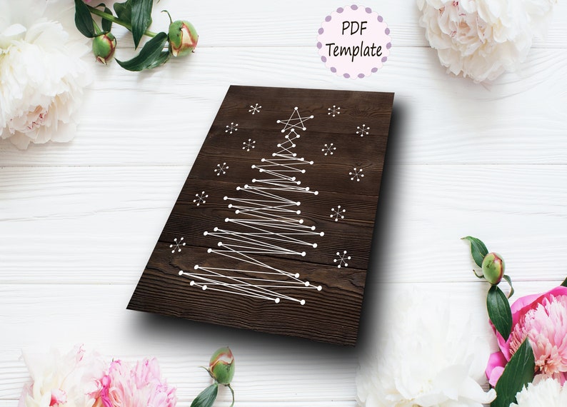 String Art Christmas Tree Pattern Template Pine Tree New Etsy String Art Christmas Tree Pattern Template Pine Tree New Etsy