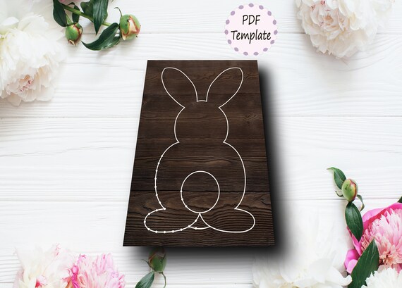 Easter Bunny String Art Template Easter Bunny Pattern DIY | Etsy