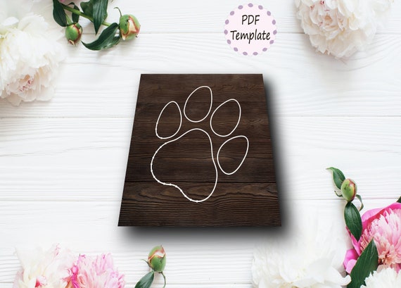 String Art Pattern Paw Dog String Art Printable Template | Etsy