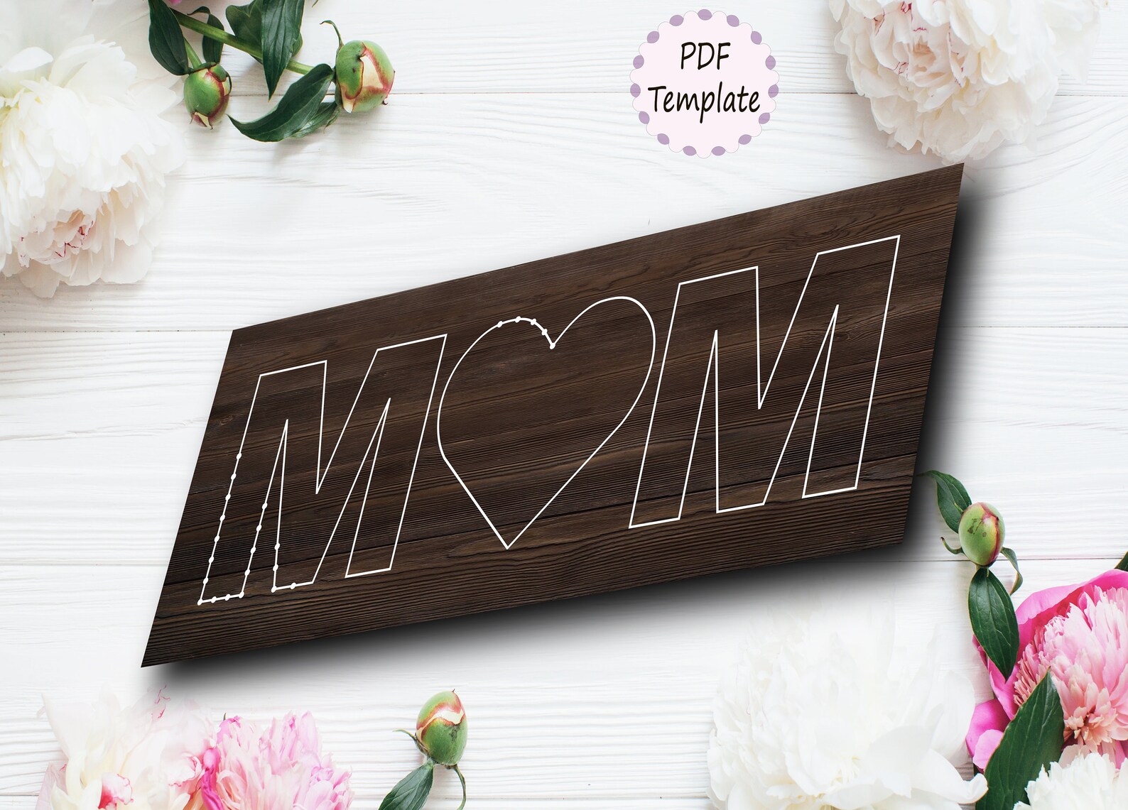 String Art Template MOM Pattern Mum Printable PDF Design DIY | Etsy