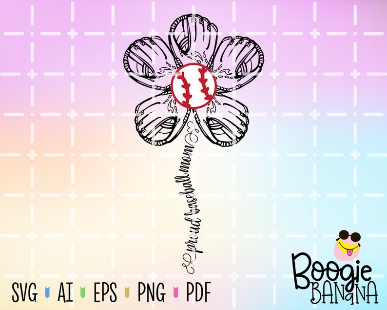 Download Proud Baseball Mom Flower Svg Eps Png Layered Cut File | Etsy