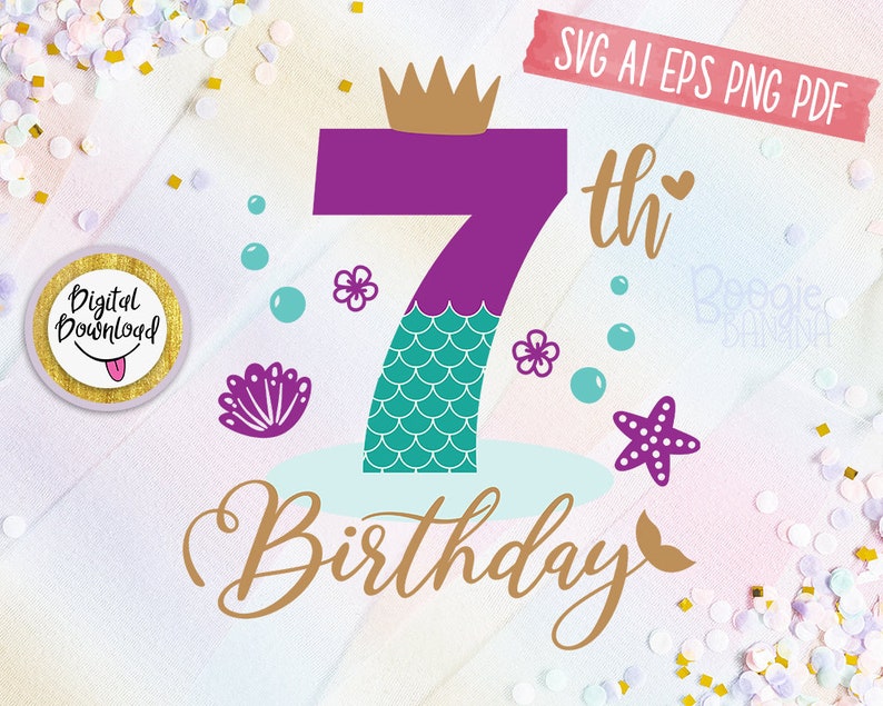 Free Free 314 Mermaid Birthday Card Svg SVG PNG EPS DXF File