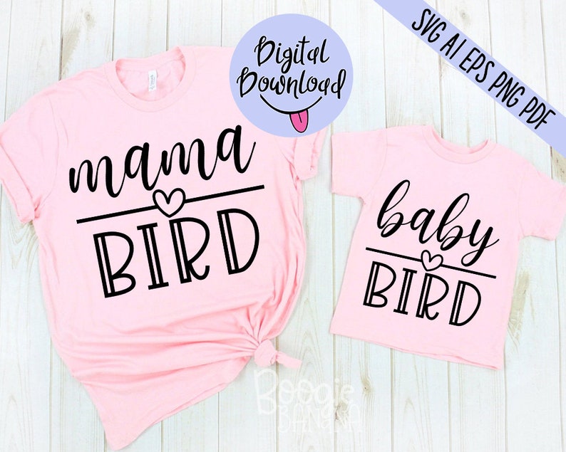 Download Mama Bird Baby Bird Svg Eps Png Pdf Cut File Mommy and Me ...