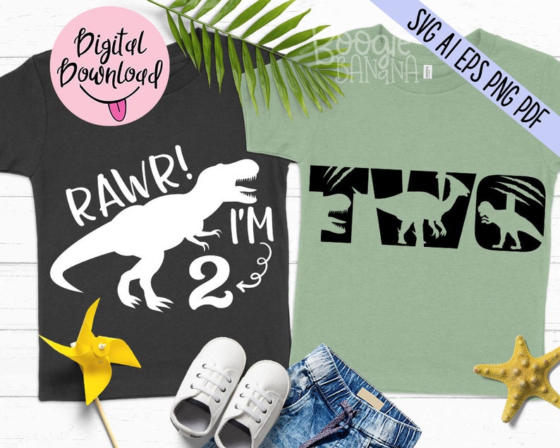 Download Rawr I'm Two Svg Eps Png Pdf Cut File 2nd Birthday T-Rex ...