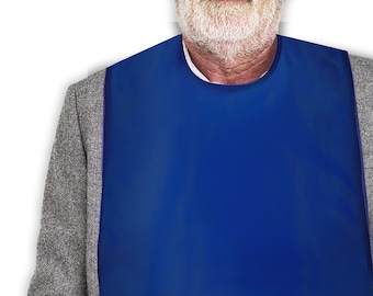 Classy Pal Blue Adult Bib: Waterproof Reusable Clothing Protector