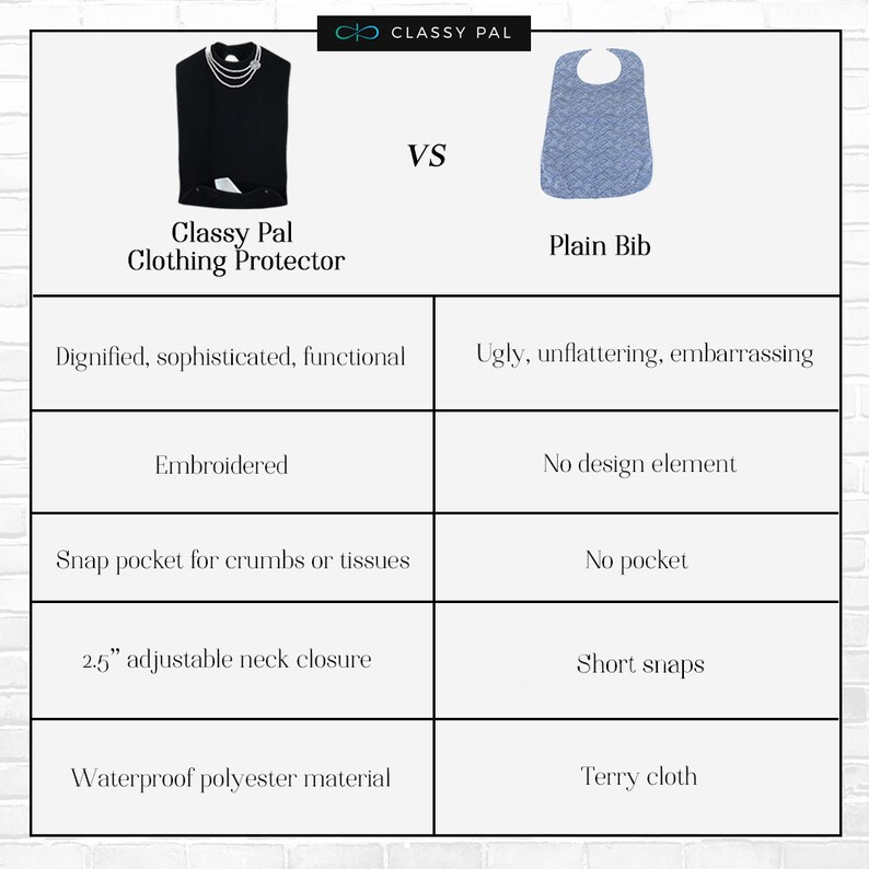 Classy Pal Adult Bib for Women with Embroidered Design image 4