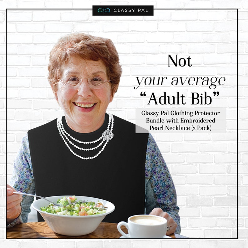 Classy Pal Adult Bib for Women with Embroidered Design image 5