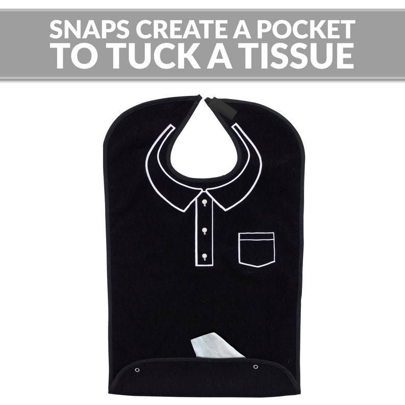 Classy Pal Adult Bib for Men with Embroidered Design. image 5