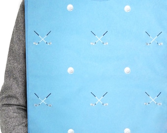 Men's Embroidered Golf Adult Bib: Washable Clothing Protector