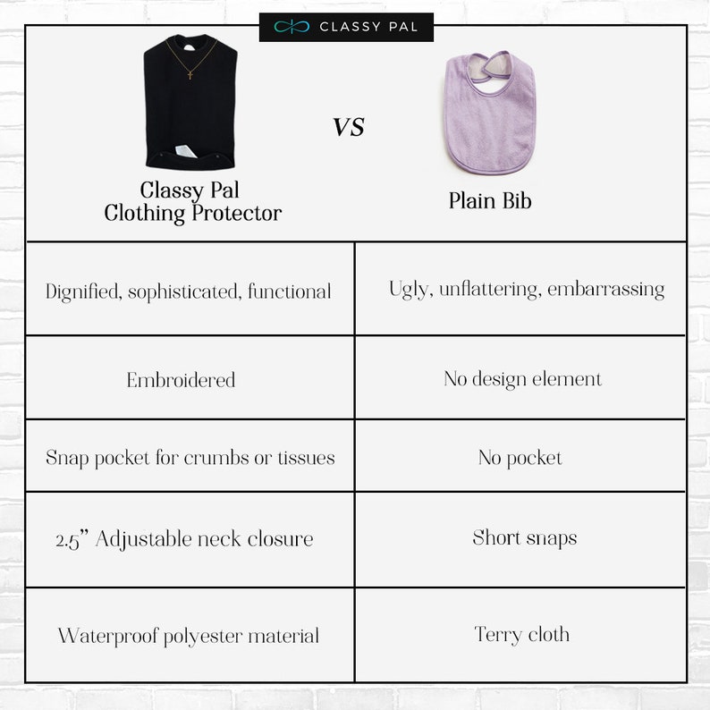 Classy Pal Adult Bib for Women with Embroidered Design. image 7