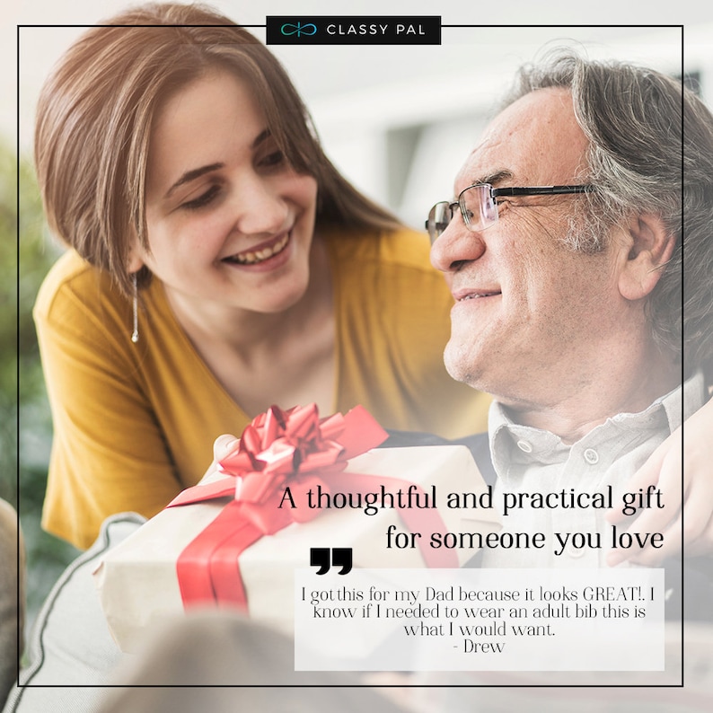 Classy Pal Adult Bib for Men with Embroidered Design. image 10